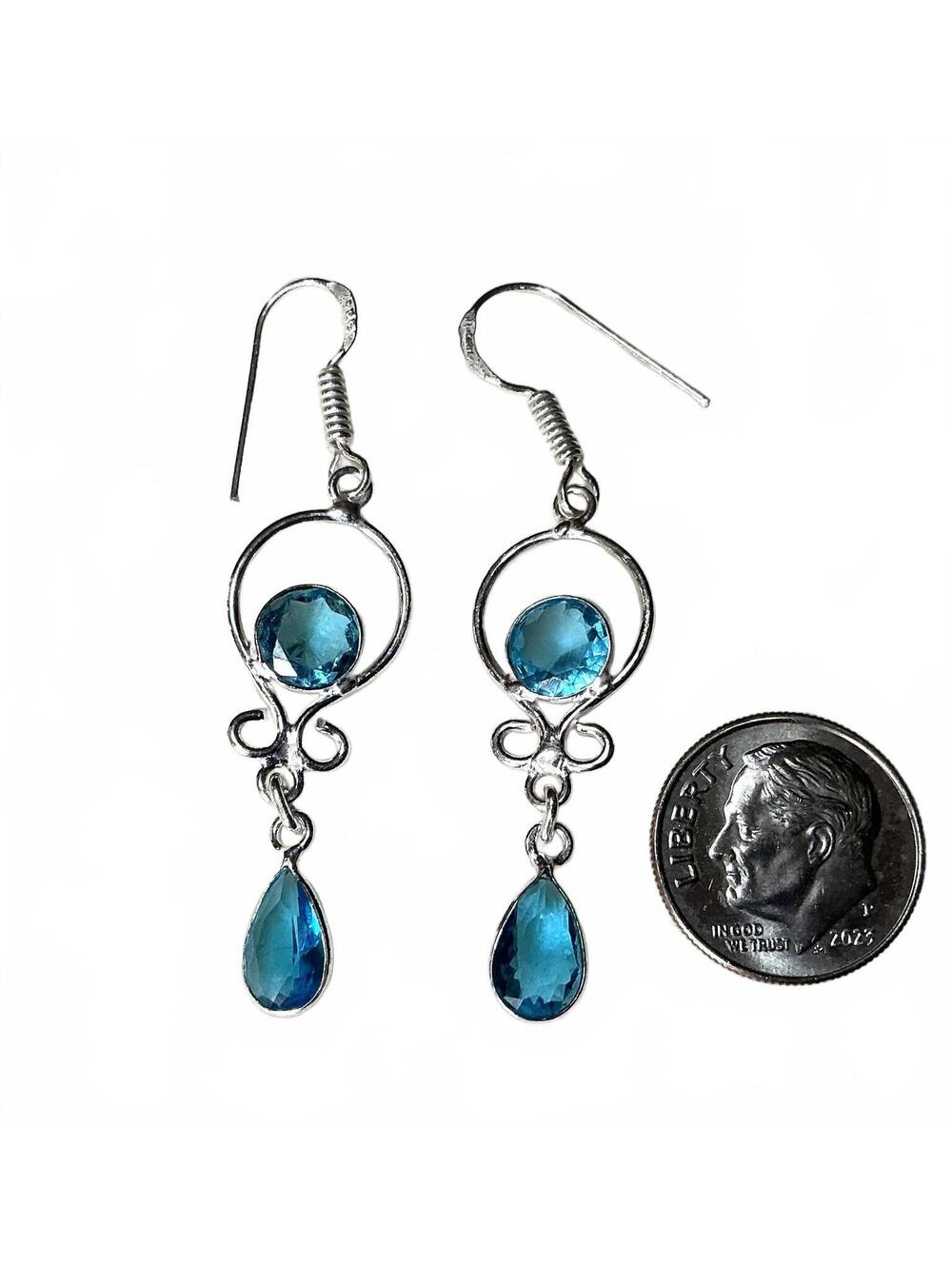 ! Stunning Blue Drop Earrings sterling